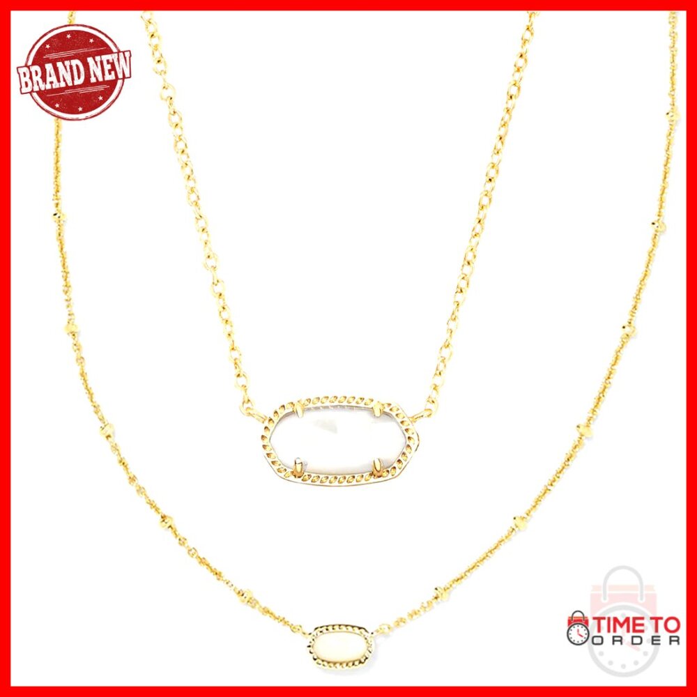 Gold Plated Pearl Pendant Necklace Set With Lobster Clasp
